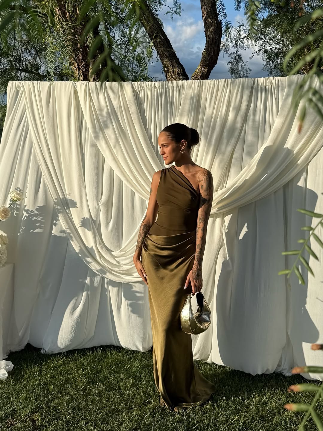 Elegant One Shoulder Maxi Wedding Guest Dress