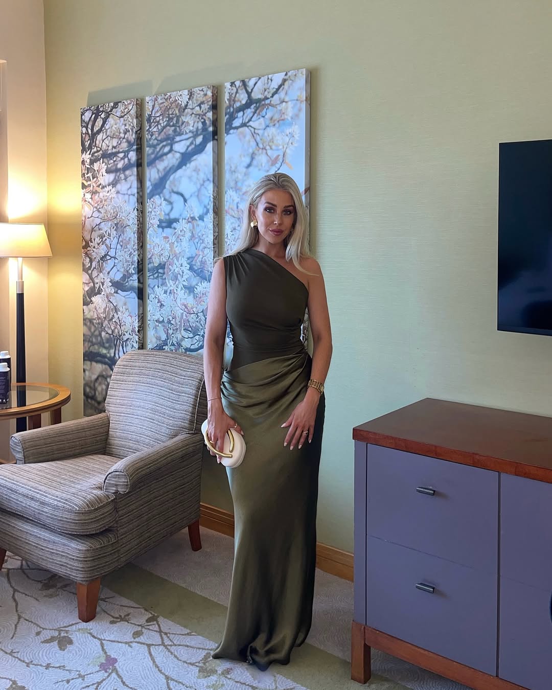 Elegant One Shoulder Maxi Wedding Guest Dress