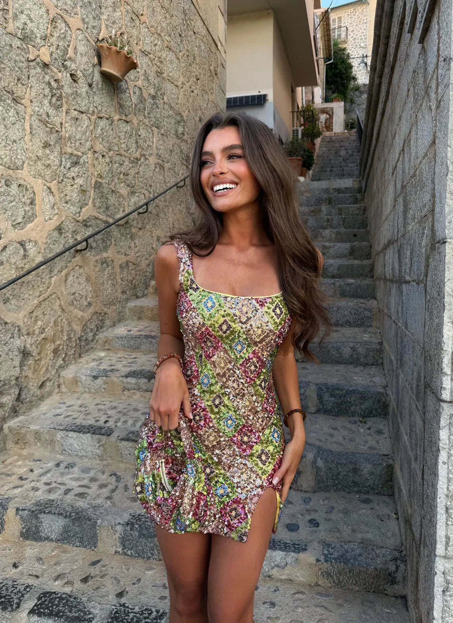 Women’s Sequin Crystal Mini Summer Party Dress