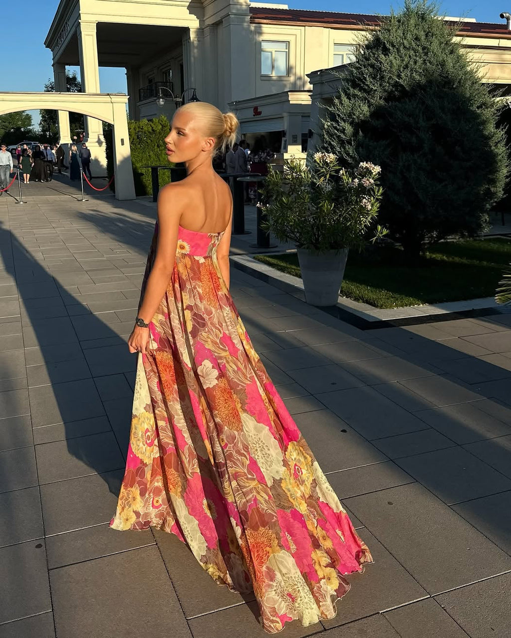Floral Strapless Maxi Summer Wedding Guest Dress