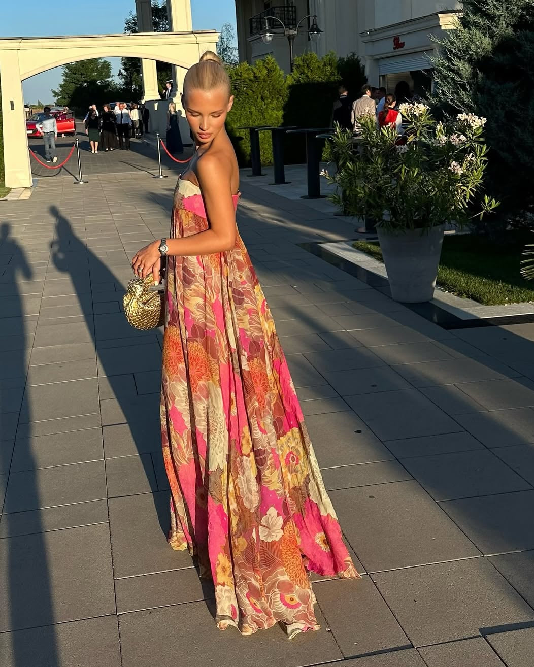 Floral Strapless Maxi Summer Wedding Guest Dress
