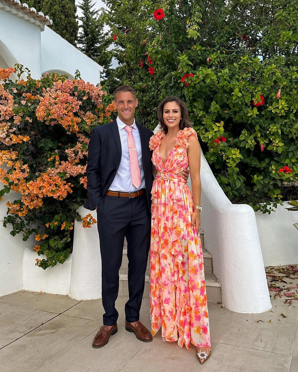 Floral Sleeveless Cut-Out Maxi Wedding Guest Dress