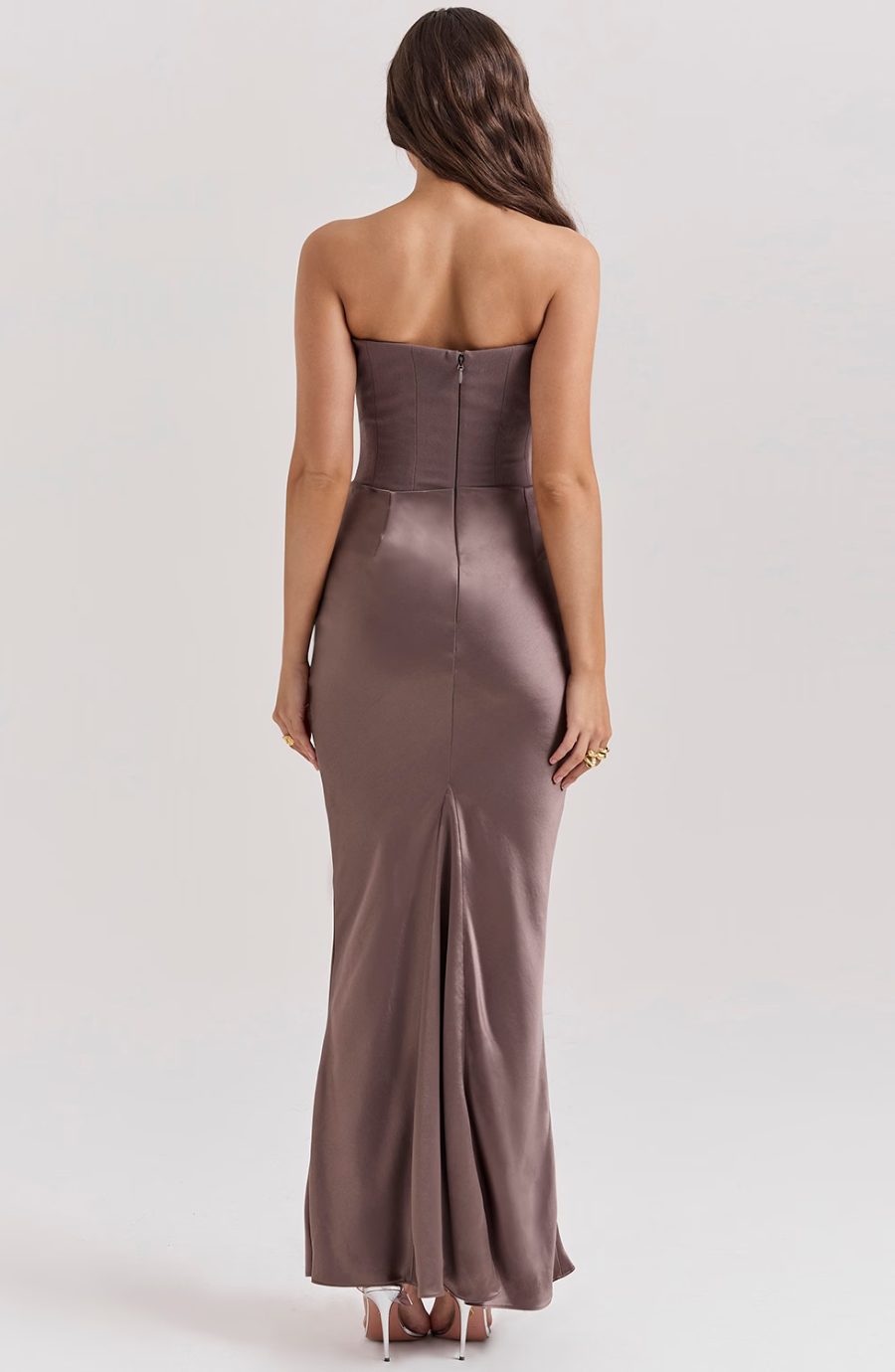Strapless Corset Maxi Wedding Guest Dress