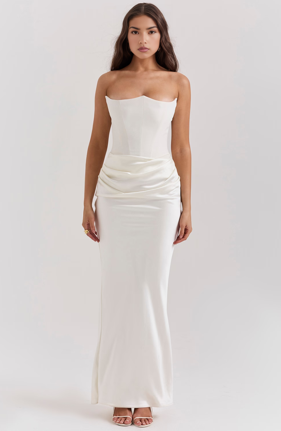 Strapless Corset Maxi Wedding Guest Dress