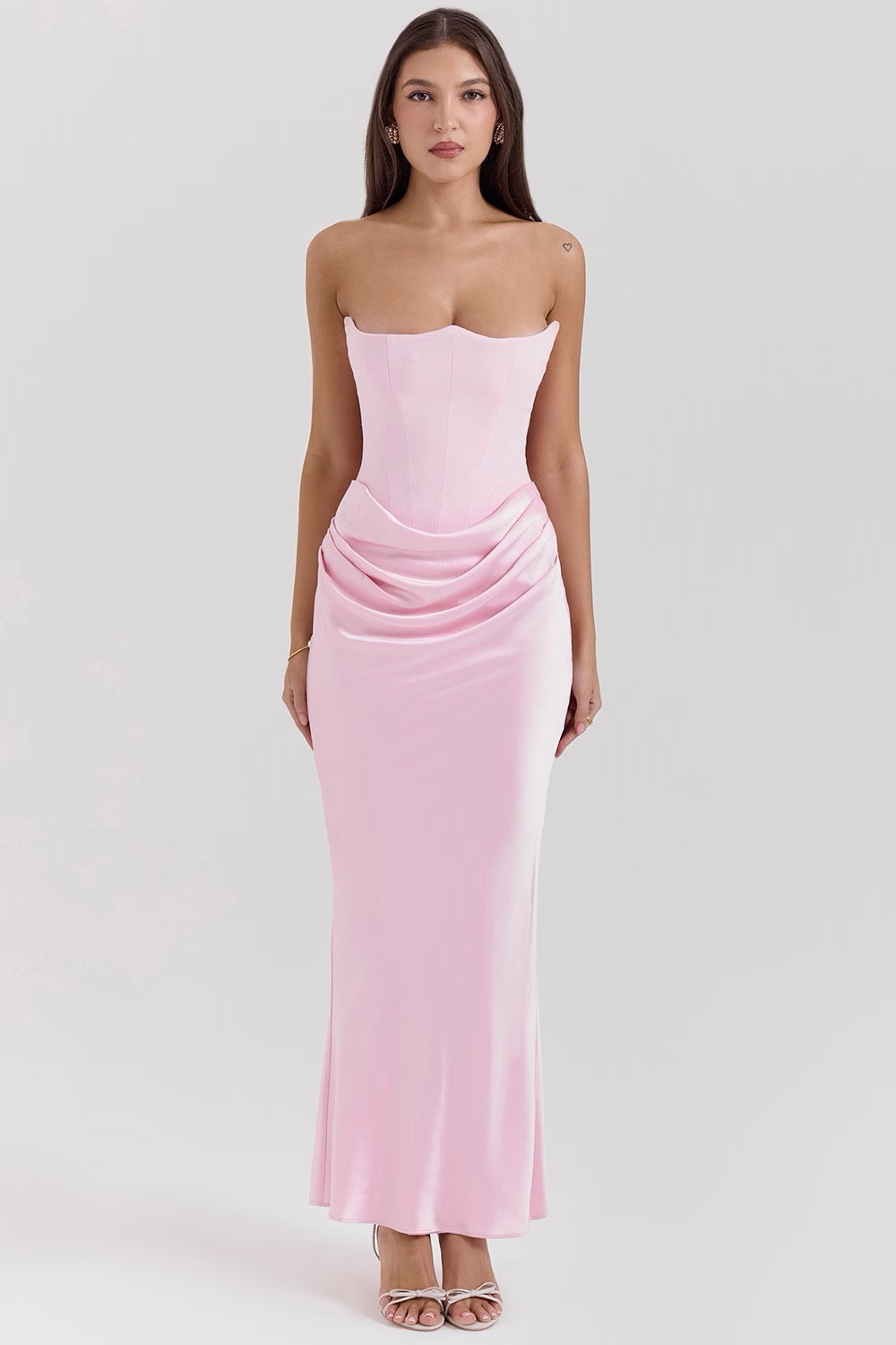 Strapless Corset Maxi Wedding Guest Dress