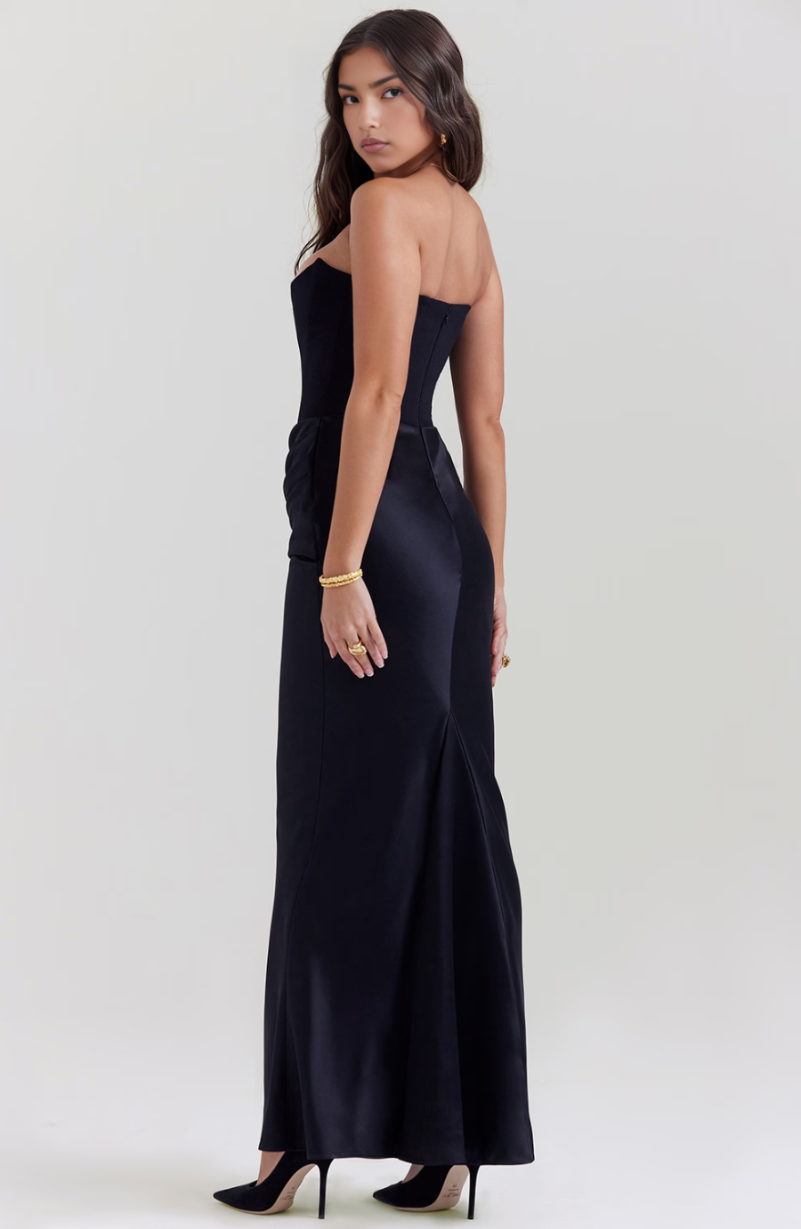 Strapless Corset Maxi Wedding Guest Dress