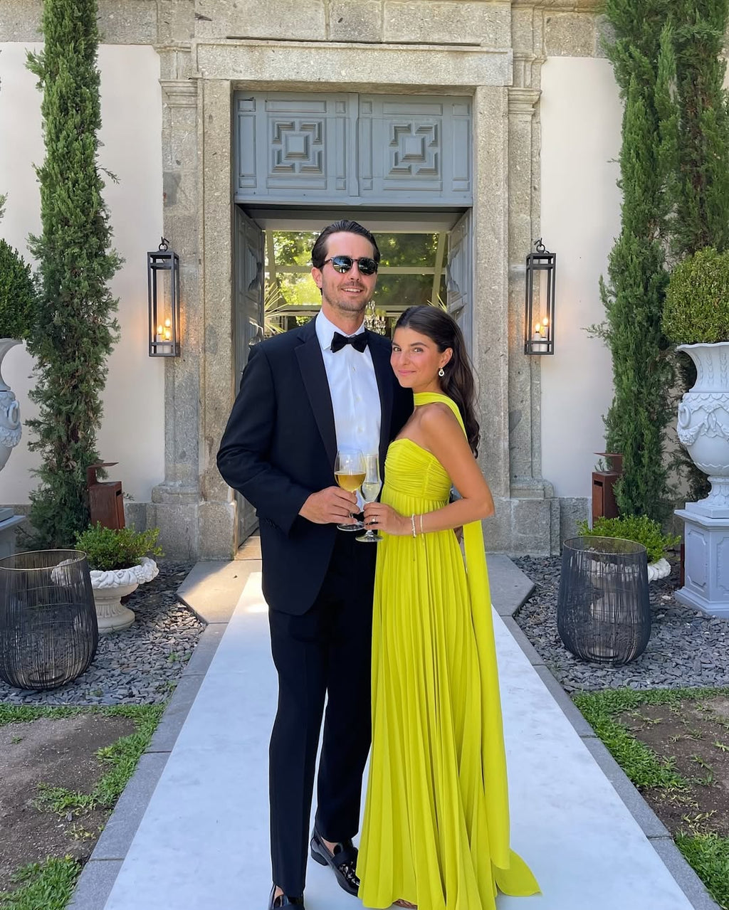 Pleated Strapless Maxi Wedding Guest Dress