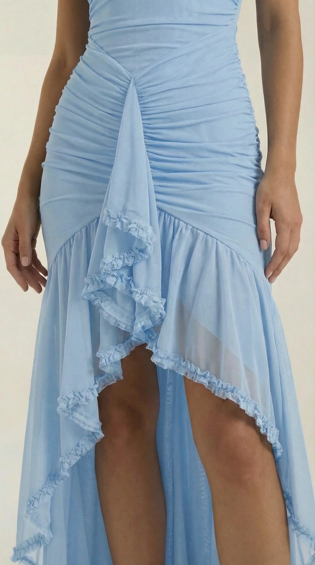 Sleeveless Ruffle Maxi Wedding Guest Dress