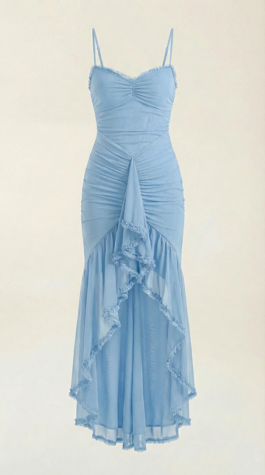 Sleeveless Ruffle Maxi Wedding Guest Dress