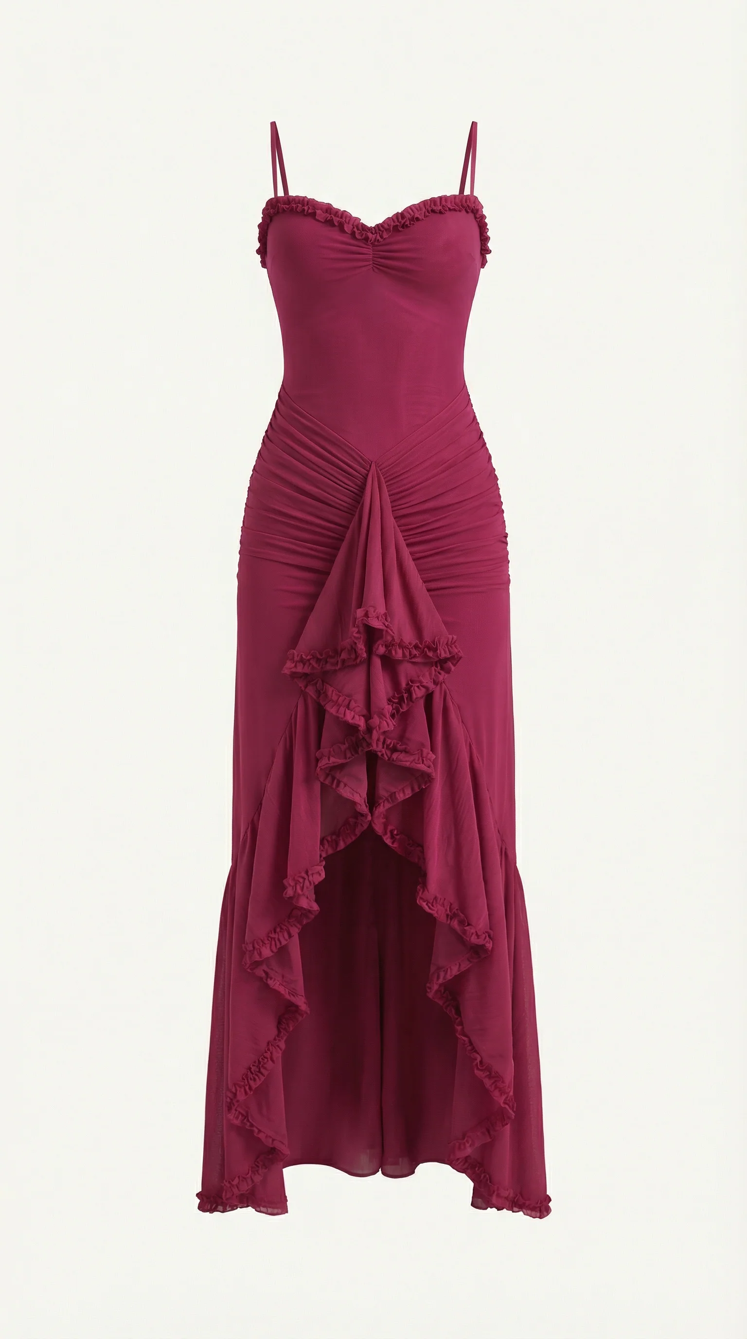 Sleeveless Ruffle Maxi Wedding Guest Dress