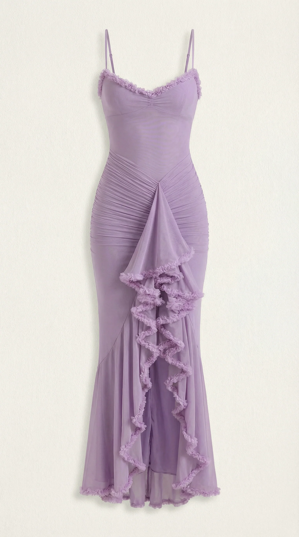 Sleeveless Ruffle Maxi Wedding Guest Dress