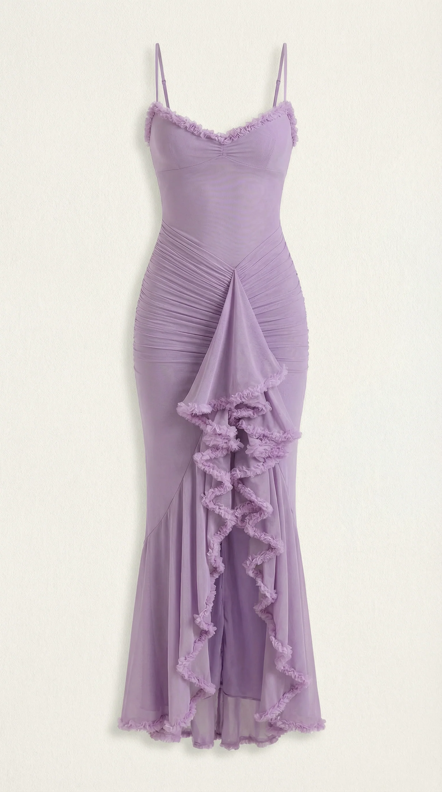 Sleeveless Ruffle Maxi Wedding Guest Dress