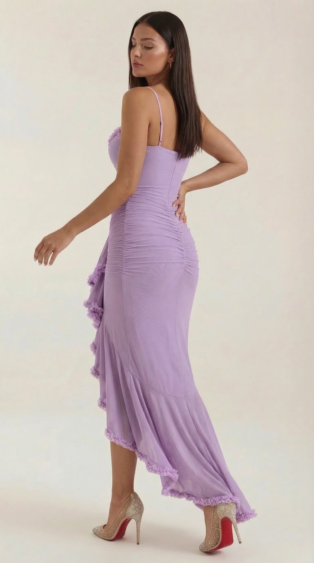 Sleeveless Ruffle Maxi Wedding Guest Dress