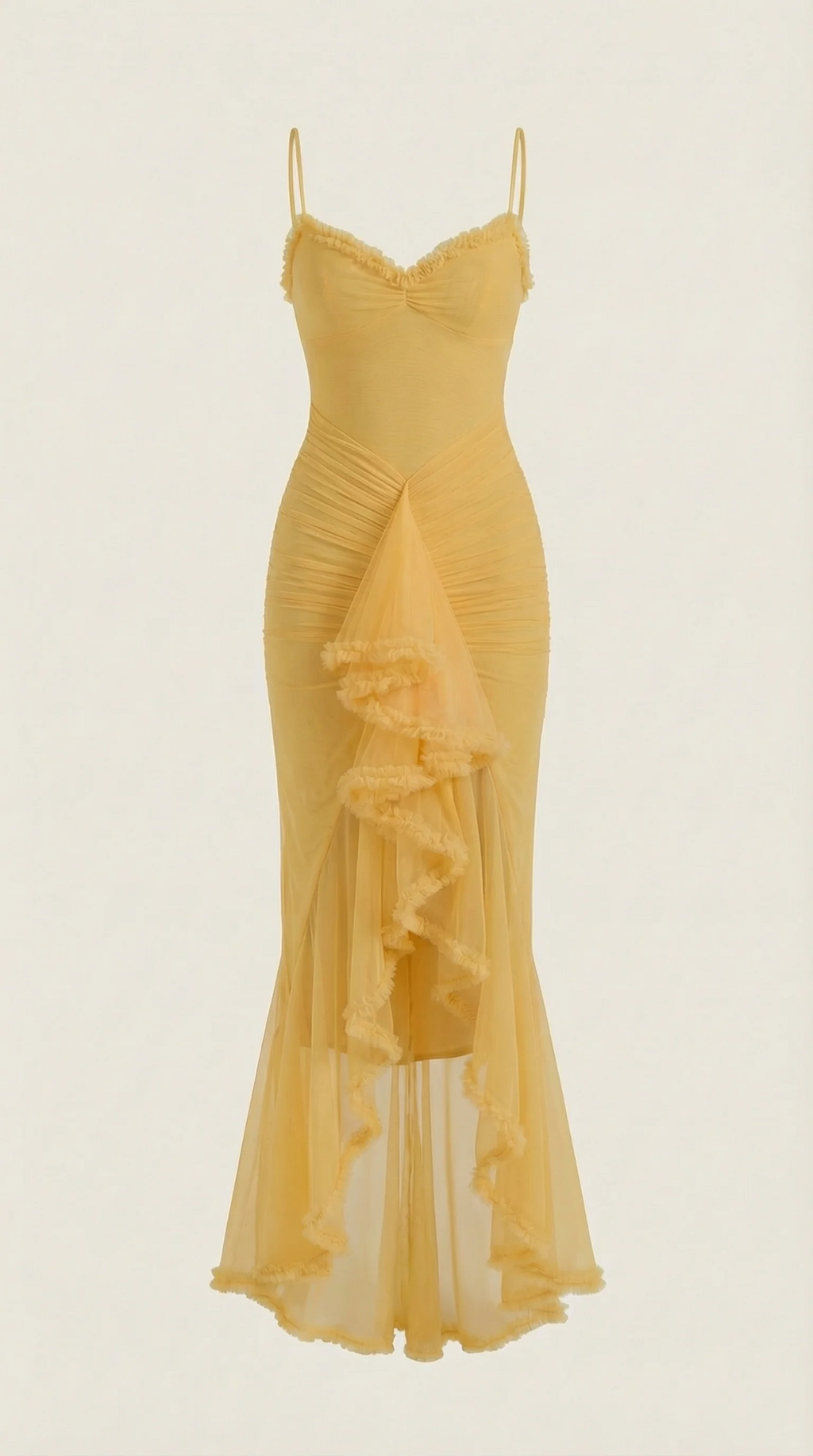 Sleeveless Ruffle Maxi Wedding Guest Dress