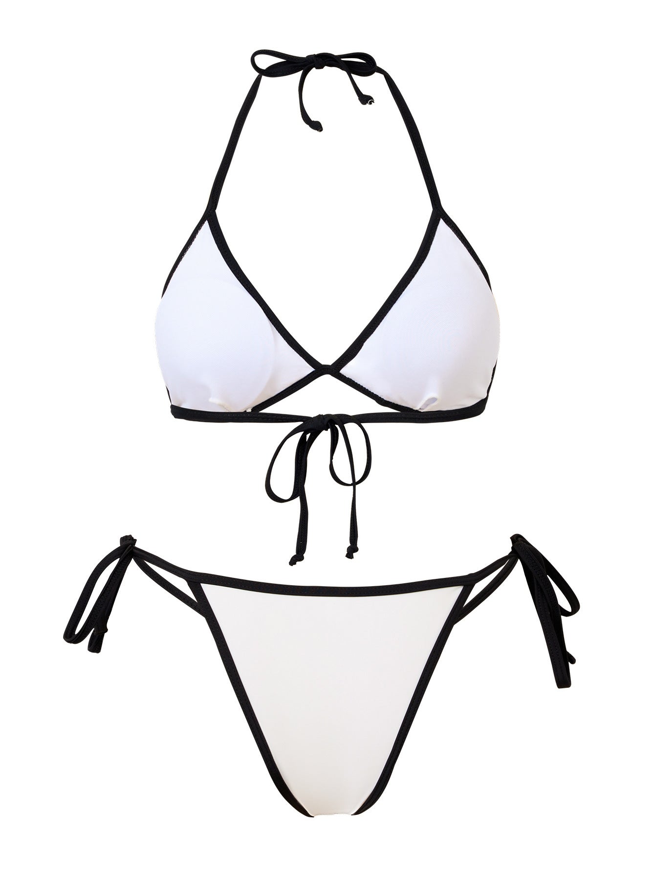 Contrasting Three-Piece Bikini Cover-Up