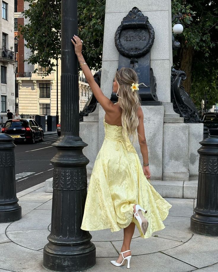 Halter-Neck Midi Wedding Guest Dress