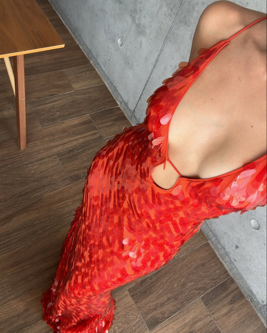 Sleeveless Sequin Maxi Prom Dress