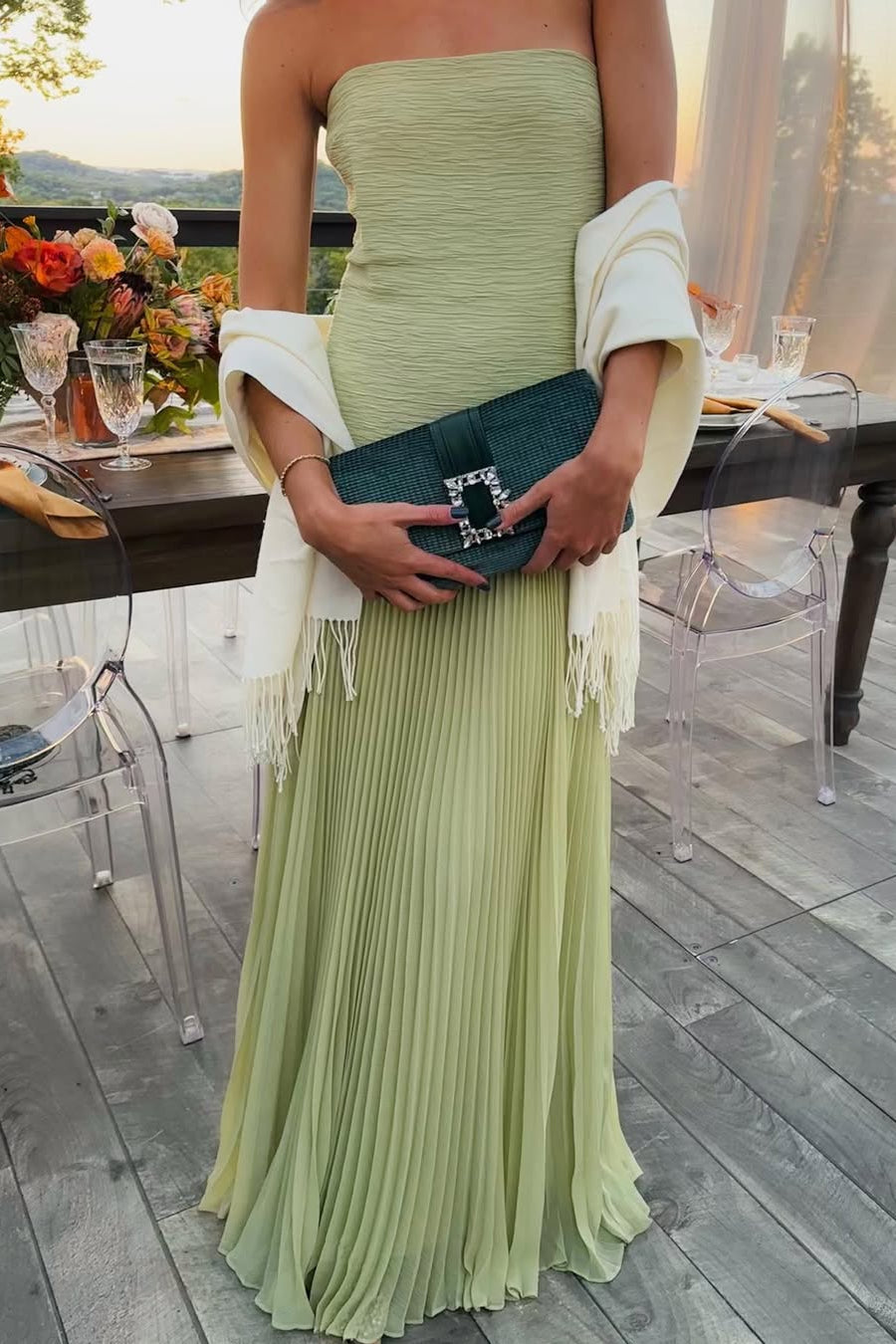 Strapless Maxi Wedding Guest Dress