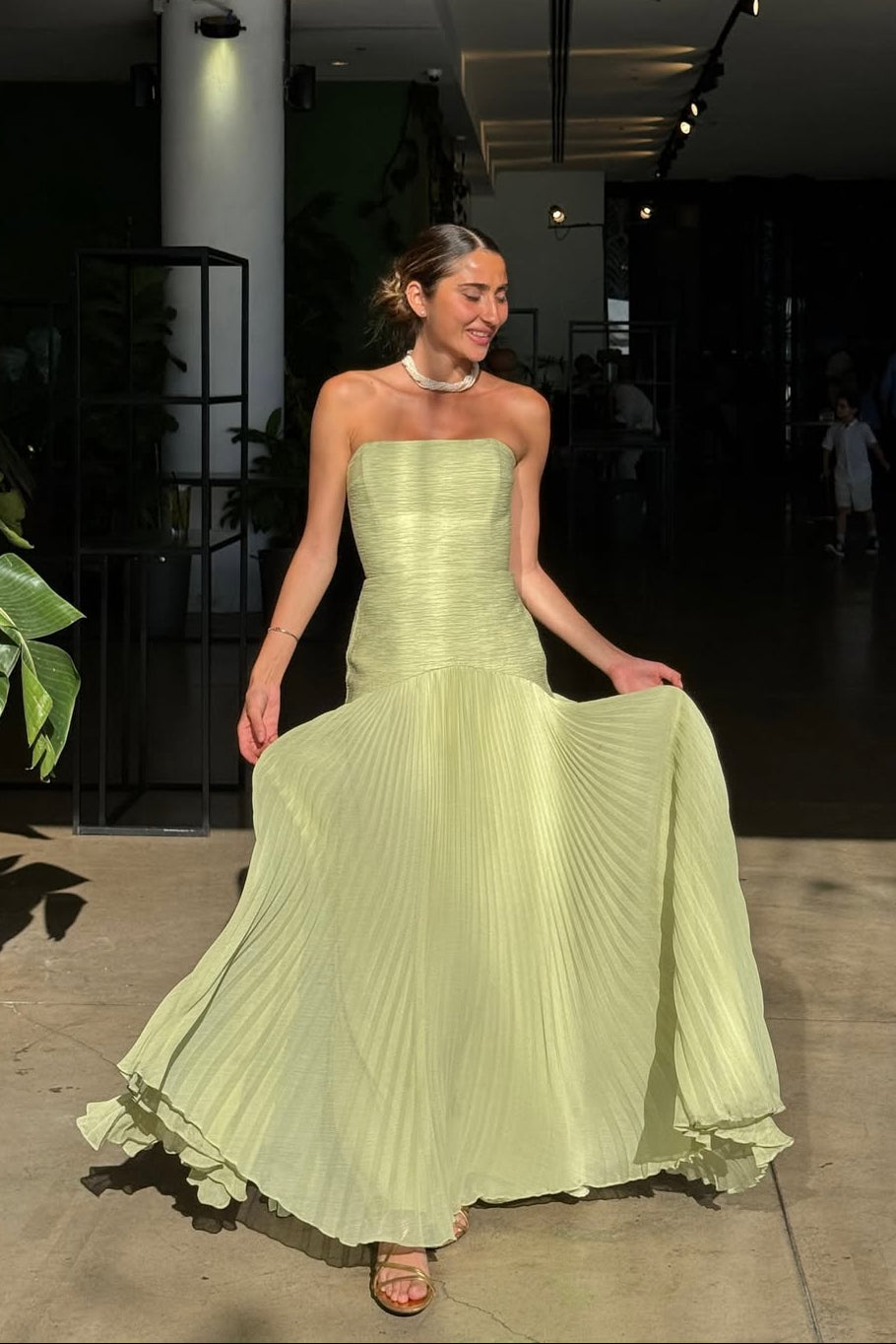 Strapless Maxi Wedding Guest Dress