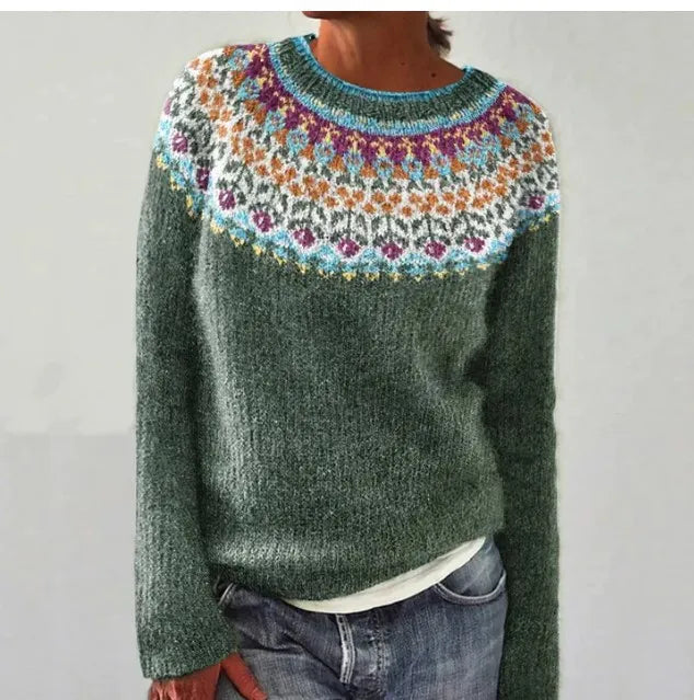Women's Nordic Sweater Fair Isle Print Retro Knit Fall Winter
