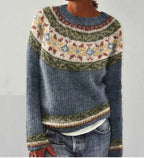 Women's Nordic Sweater Fair Isle Print Retro Knit Fall Winter