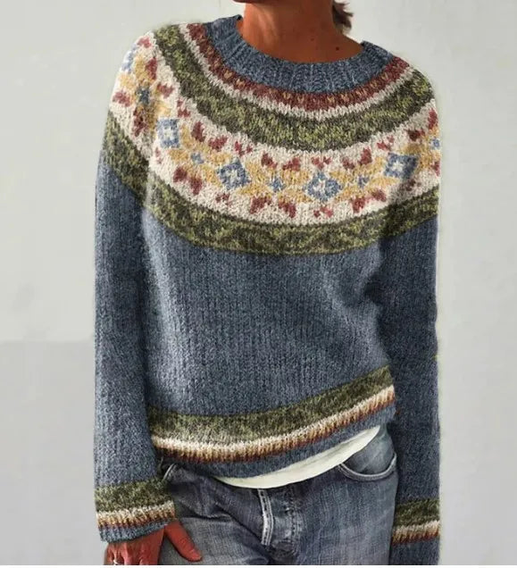 Women's Nordic Sweater Fair Isle Print Retro Knit Fall Winter