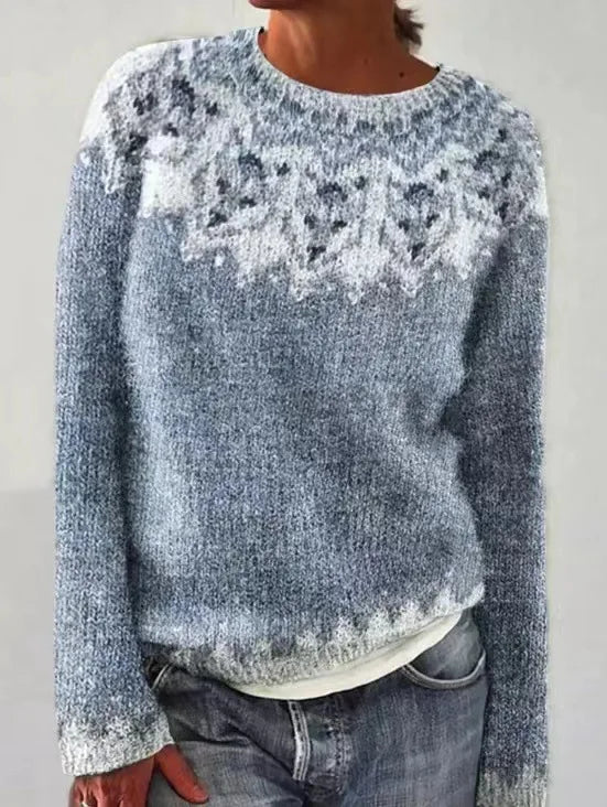 Women's Nordic Sweater Fair Isle Print Retro Knit Fall Winter