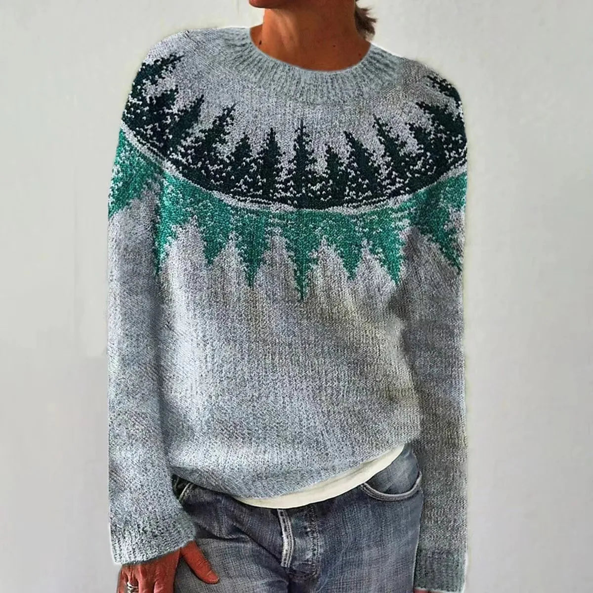 Women's Nordic Sweater Fair Isle Print Retro Knit Fall Winter