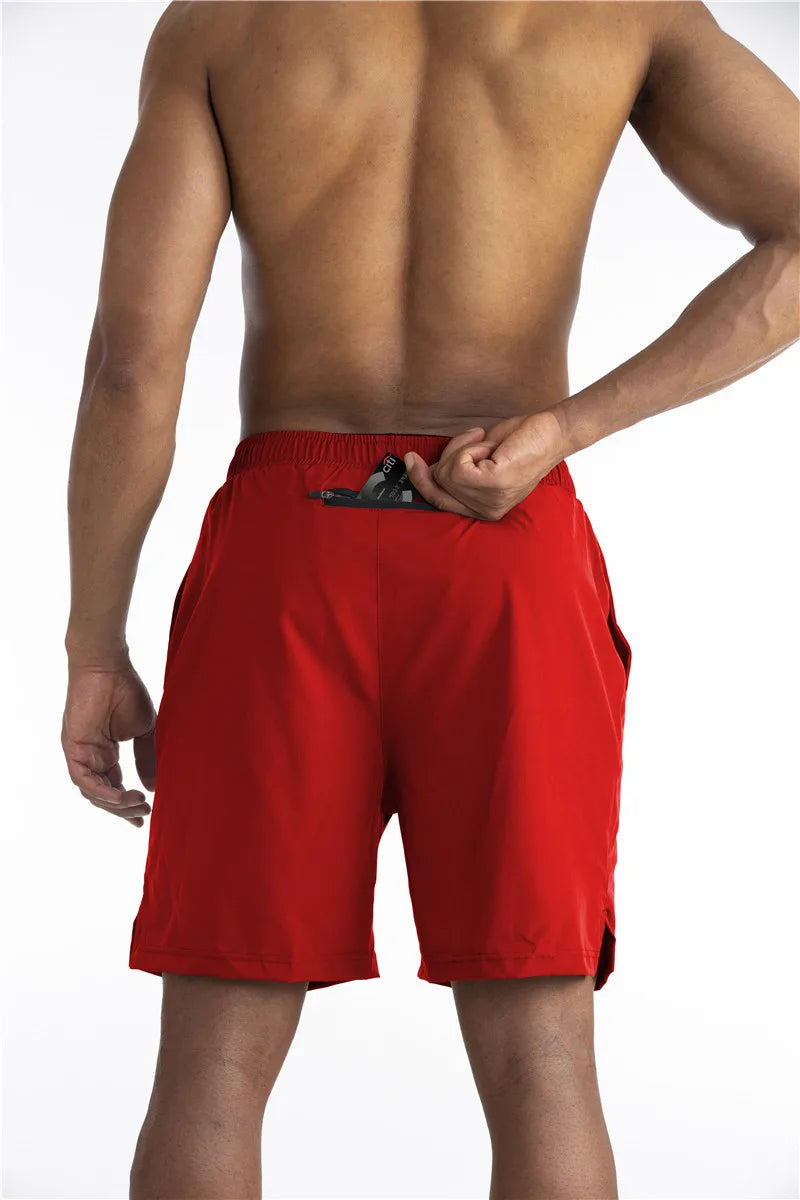 Mens Running Shorts Built In Liner Phone Pocket Four Color