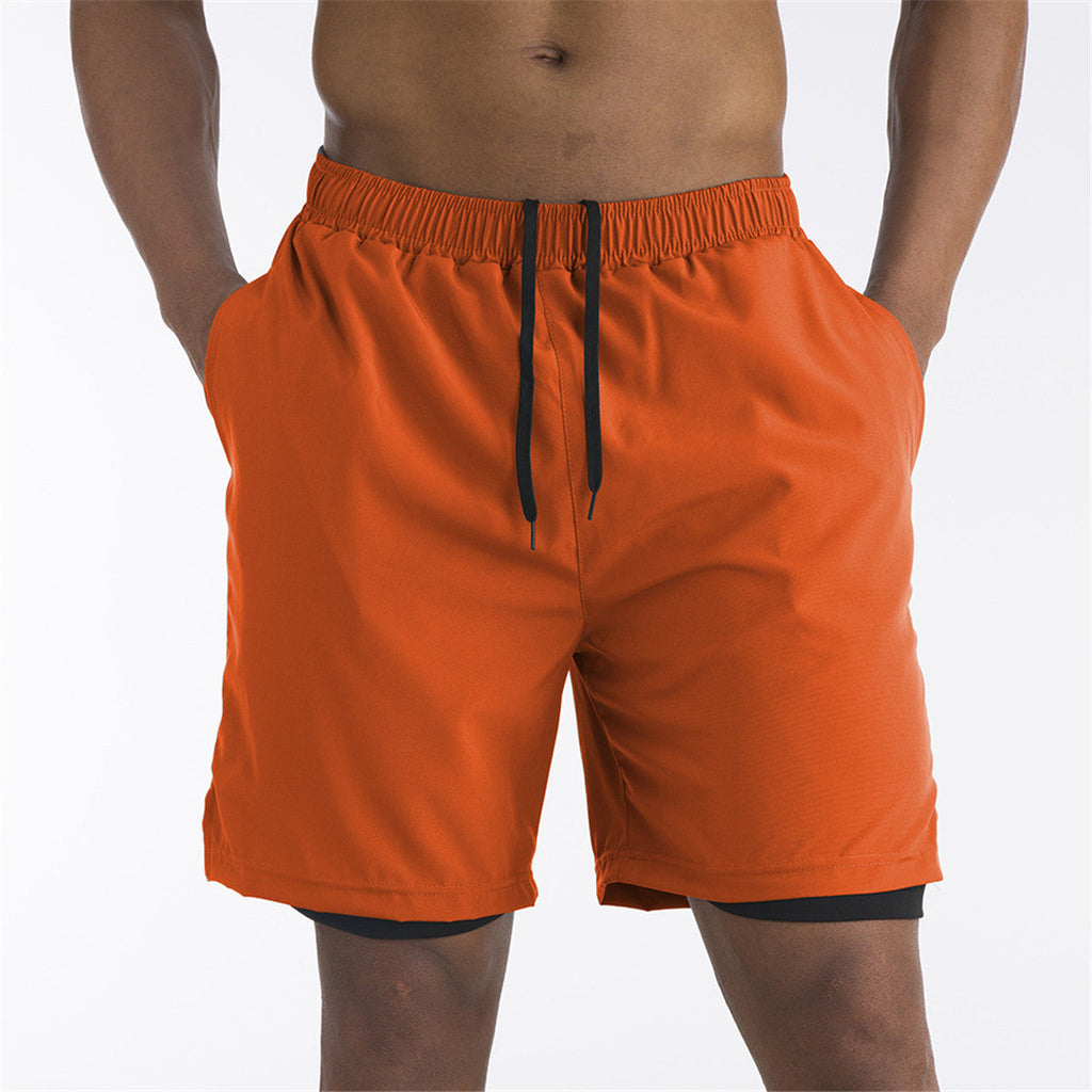 Mens Running Shorts Built In Liner Phone Pocket Four Color