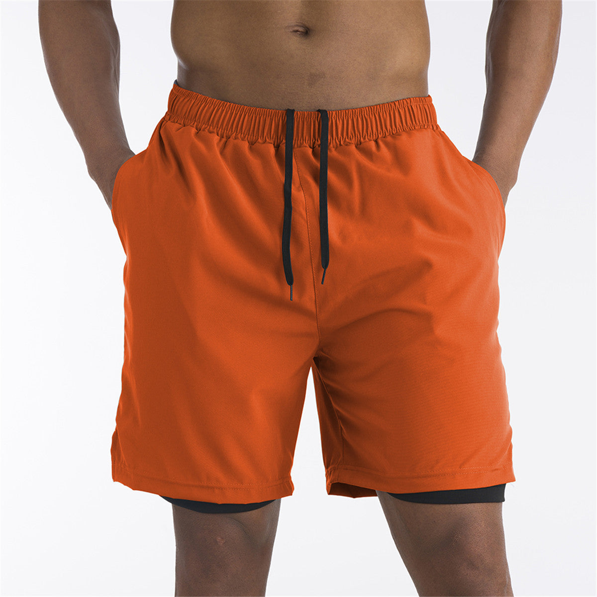 Mens Running Shorts Built In Liner Phone Pocket Four Color