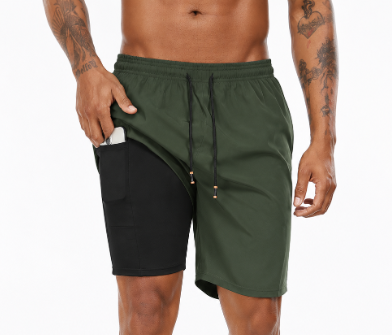 Mens Running Shorts Built In Liner Phone Pocket Four Color