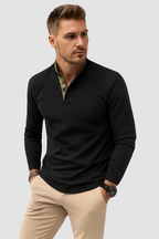 Men's Polo Shirt With Long Sleeves And Breathable Fabric