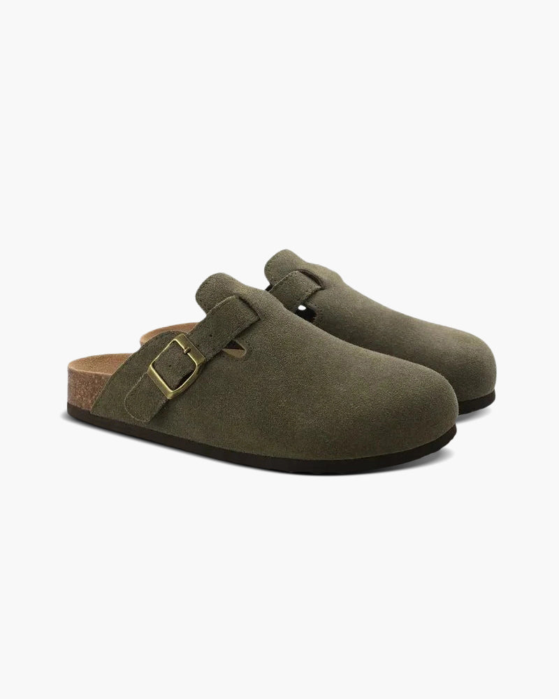 Mens Suede Clog Ergonomic Footbed Five Color