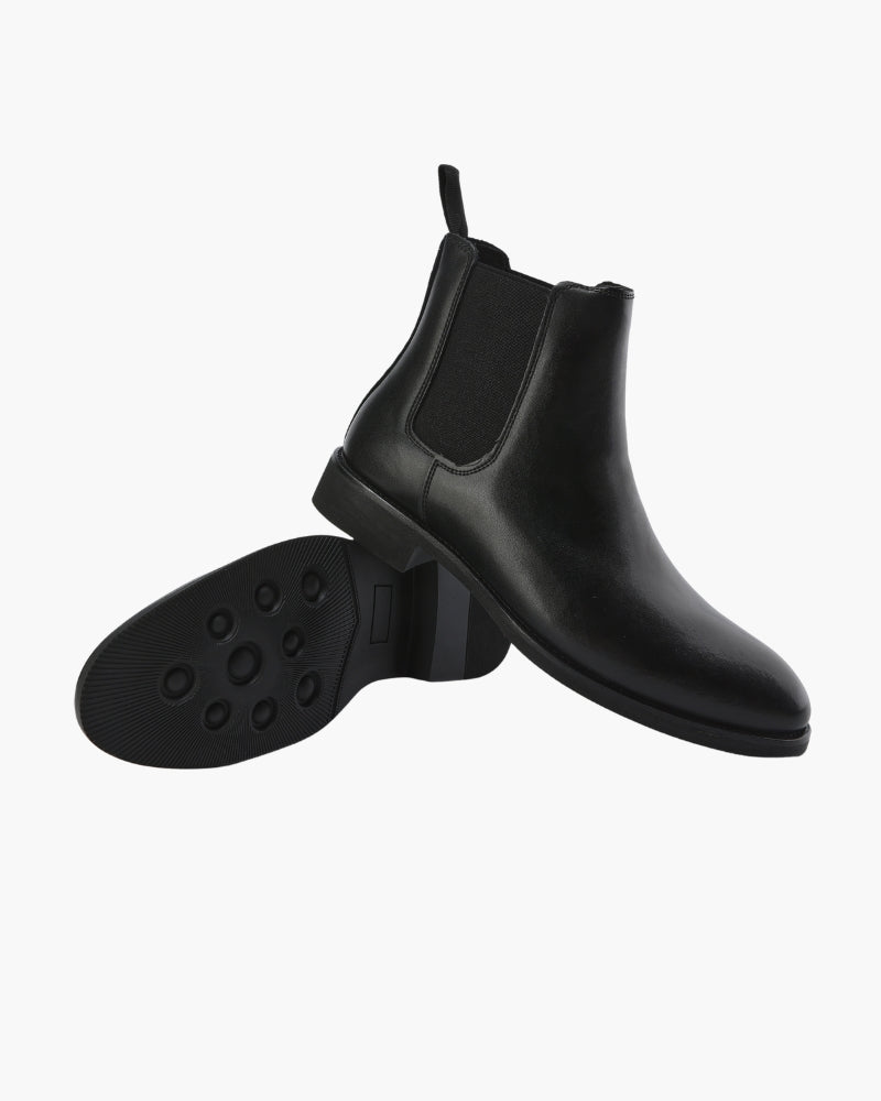 Mens Chelsea Boot Leather Elastic Side Five Color