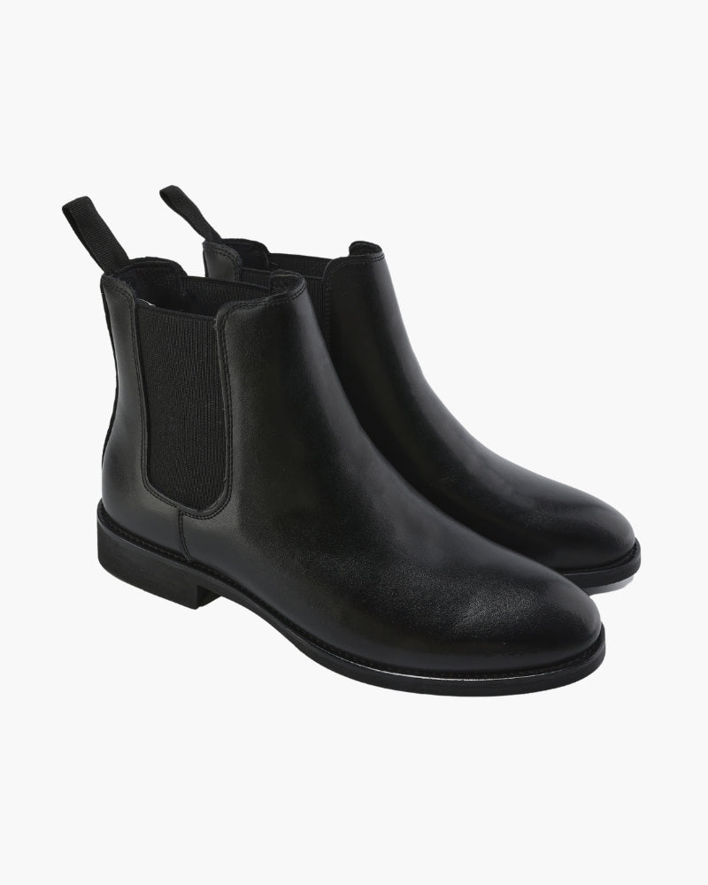 Mens Chelsea Boot Leather Elastic Side Five Color