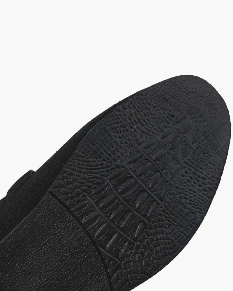 Mens Suede Loafer Metal Trim Slip On