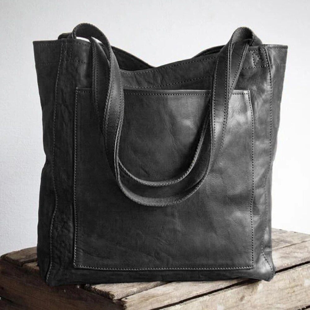 Structured Leather Tote Bag