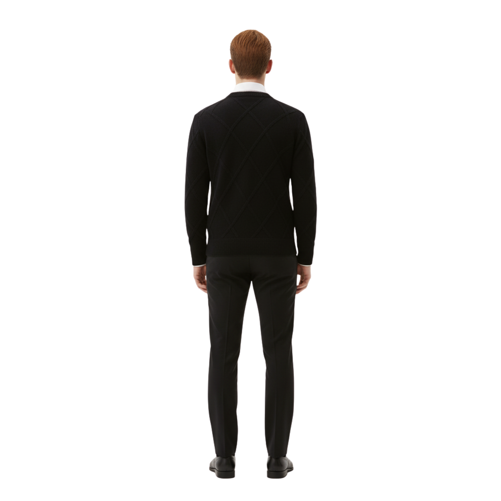 Mens Diamond Knit Sweater