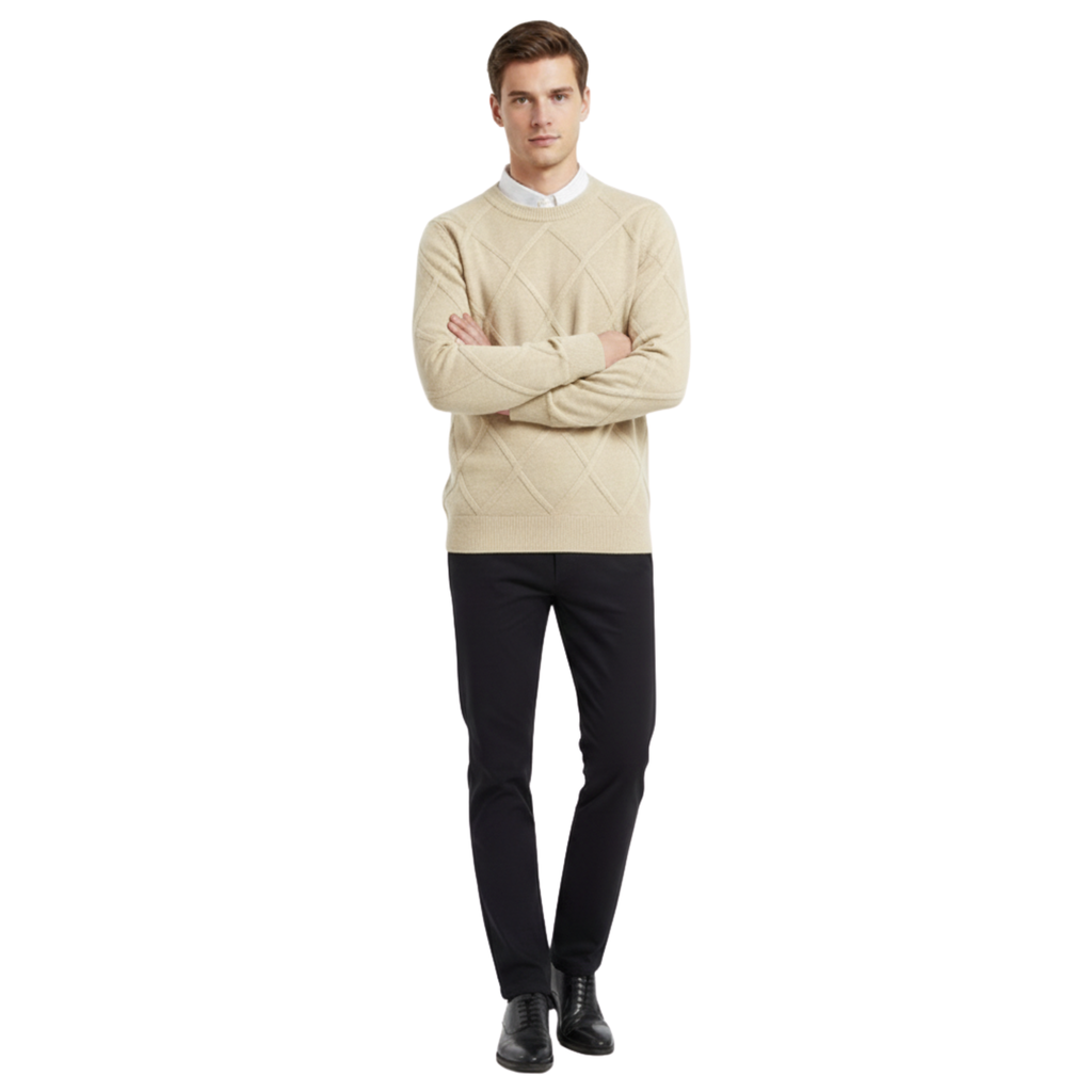 Mens Diamond Knit Sweater