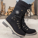 Winter Combat Boots Knitted Cuff Anti Slip Sole Warm Ankle