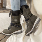 Winter Combat Boots Knitted Cuff Anti Slip Sole Warm Ankle
