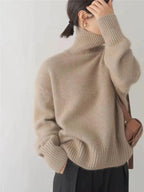 Women's Turtleneck Sweater Soft Knit Semi Fit Relaxed