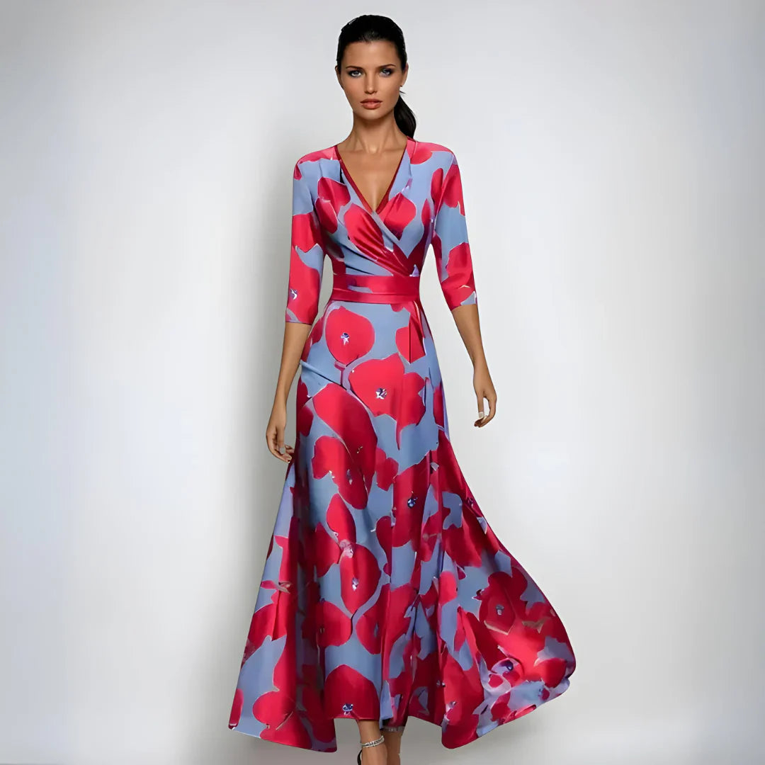 Floral A-Line Dress Flowy Elegant