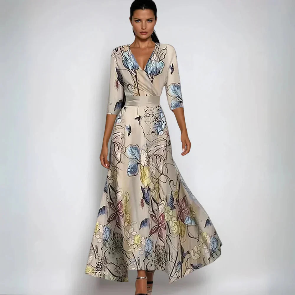 Floral A-Line Dress Flowy Elegant