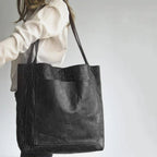 Structured Leather Tote Bag