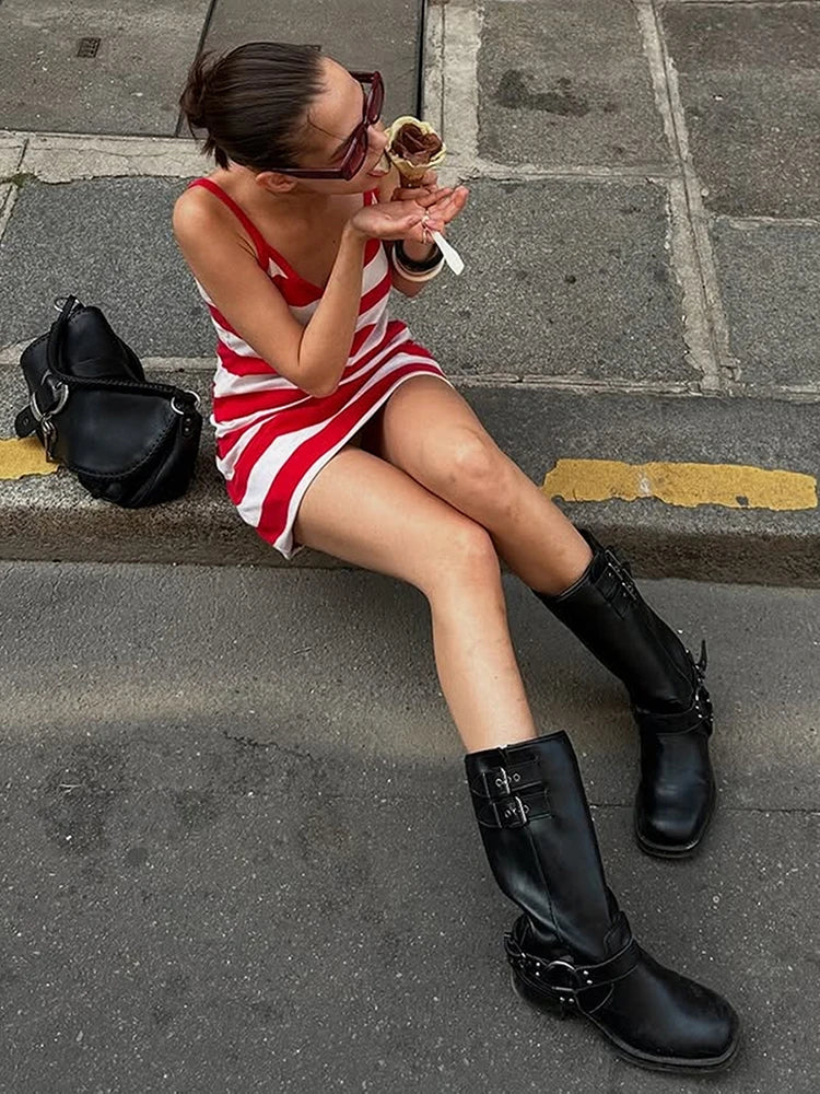 Striped Casual Summer Mini Dress