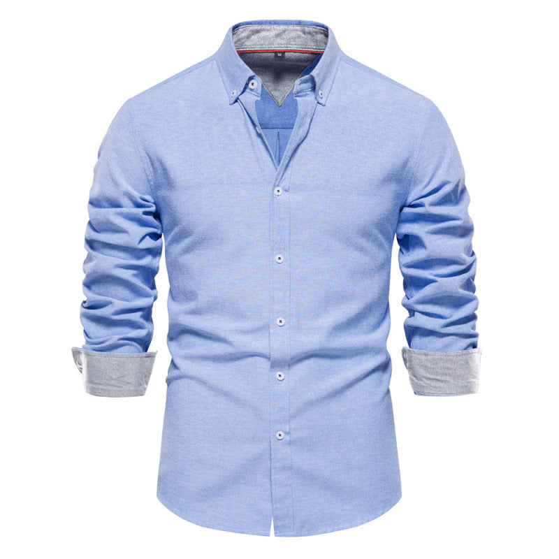 Mens Shirt Long Sleeve Button Down Five Color