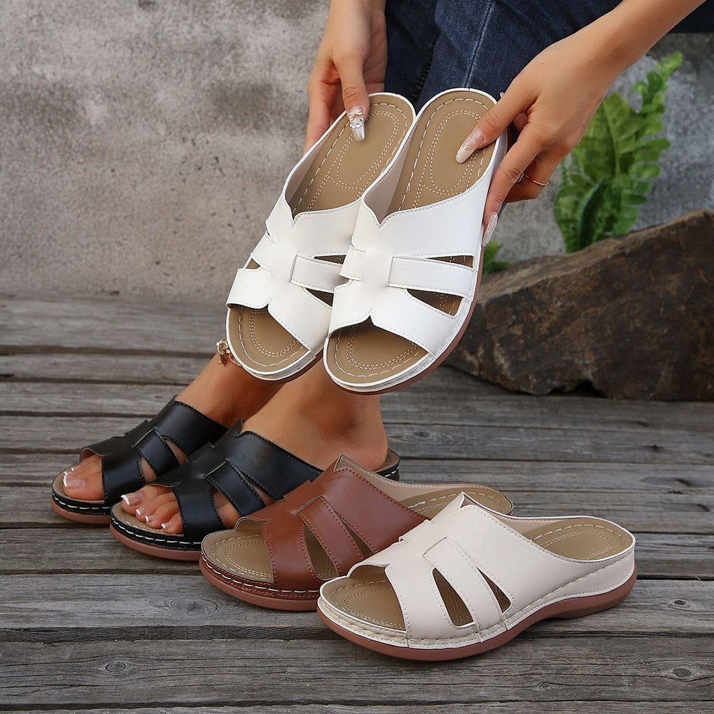 Leather Strap Sandals Soft Insole