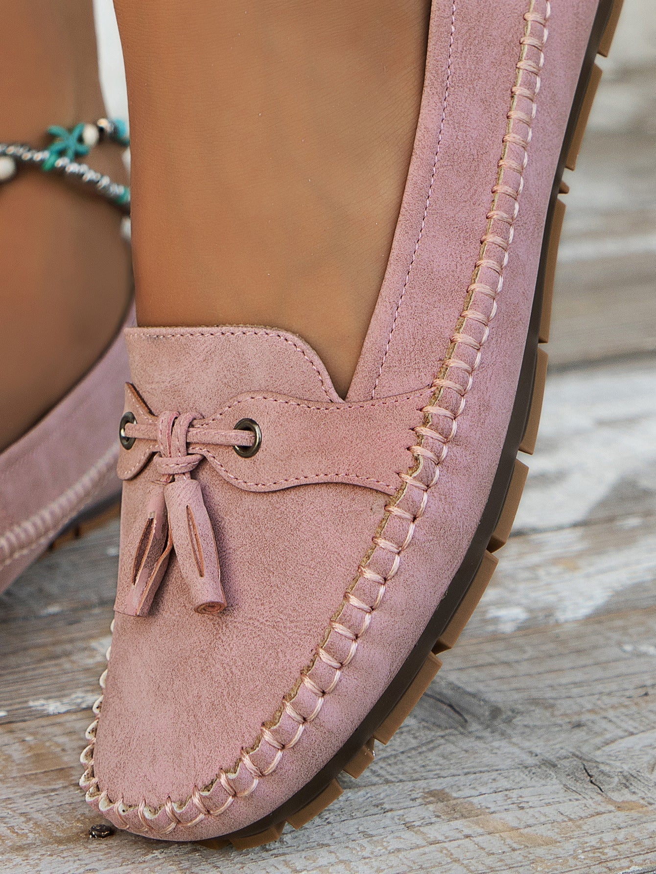 Womens Moccasin Loafers Slip On